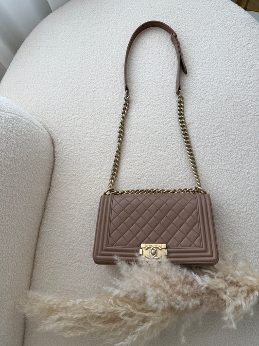 CHANEL Boy Medium Quilted Calfskin Flap Bag
