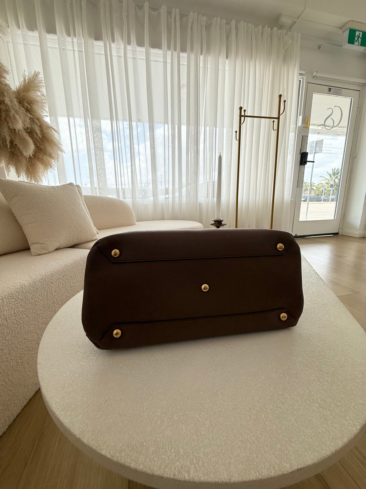 BURBERRY Banner House Check Leather Bag