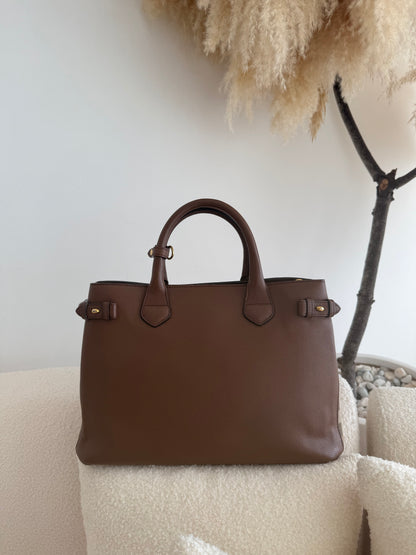 BURBERRY Banner House Check Leather Bag