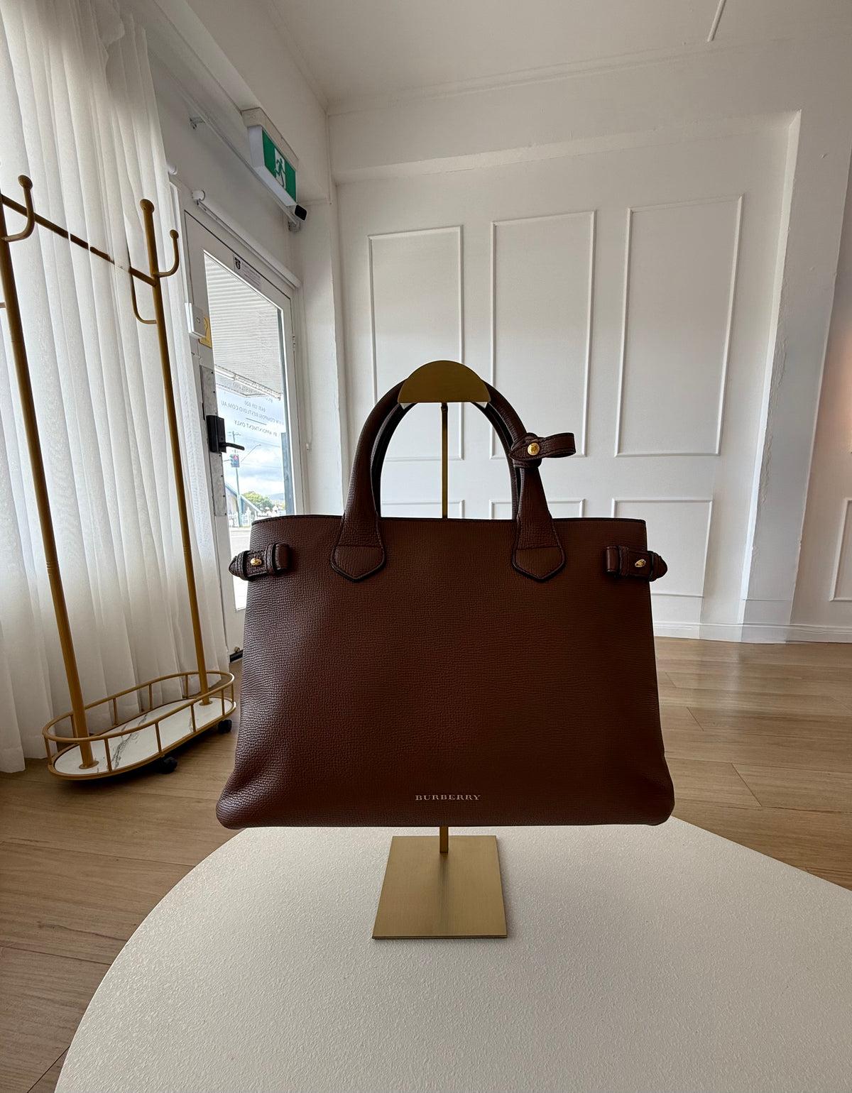 BURBERRY Banner House Check Leather Bag